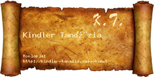 Kindler Tanázia névjegykártya